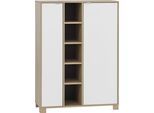 Midischrank SCHILDMEYER "Anouk", braun (eiche hellfarben, kreideweiß), B:89,6cm H:122,4cm T:39cm, FSC-zertifizierter Holzwerkstoff, Schränke, Midischrank, Solide Verarbeitung - Dieses Produkt ist in Deutschland gefertigt