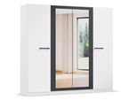 Kleiderschrank OTTO HOME "Mehrzweckschrank Aktenschrank Möbel Mietswohnung Schlafzimmer MODI", weiß (alpinweiß, graumetallic), B:226cm H:210cm T:54cm, Holzwerkstoff, Schränke, Kleiderschrank, in angesagten Farbkombinationen, optional mit Spiegel MADE IN GERMANY