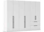 Kleiderschrank OTTO HOME "Mehrzweckschrank Aktenschrank Möbel Mietswohnung Schlafzimmer AVOLA", weiß (alpinweiß), B:271cm H:229cm T:54cm, Holzwerkstoff, Schränke, Kleiderschrank, mit hochwertigen Stangengriffen aus Metall in Schwarz MADE IN GERMANY
