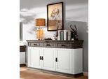 Sideboard OTTO HOME "Vinales", weiß, B:158cm H:83cm T:39cm, Massivholz, Sideboards, Sideboard, Kommode, Breite 158 cm