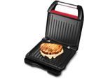Kontaktgrill GEORGE FOREMAN "Steel Compact Fitnessgrill rot 25030-56", rot, B:10,9cm H:34,8cm T:27cm, Kontaktgrill_Standgrill_Tischgrill_Teppanyakigrill, Kontaktgrill