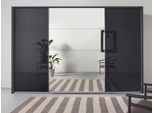 Kleiderschrank OTTO HOME "Mehrzweckschrank Aktenschrank Möbel Mietswohnung Schlafzimmer OTELI", grau (graumetallic, hochglanz effektgrau), B:323cm H:233cm T:68cm, Holzwerkstoff, Schränke, Kleiderschrank, inkl. Passepartout optional mit Beleuchtung MADE IN GERMANY