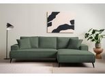 Ecksofa OTTO HOME "TVINNU", grün (dunkelgrün), B:275cm H:83cm T:173cm, Sofas, Ecksofa, wahlweise Recamiere rechts/links, schwarze Füße, bequemer Sitzkomfort