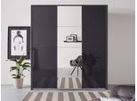 Kleiderschrank OTTO HOME "Mehrzweckschrank Aktenschrank Möbel Mietswohnung Schlafzimmer OTELI", grau (graumetallic, hochglanz effektgrau), B:211cm H:233cm T:68cm, Holzwerkstoff, Schränke, Kleiderschrank, inkl. Passepartout optional mit Beleuchtung MADE IN GERMANY