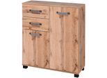 Badkommode SCHILDMEYER "Milan", braun (wotaneichefarben), B:80,5cm H:95cm T:32cm, Sideboards, Badkommode, Solide Verarbeitung - Dieses Produkt ist in Deutschland gefertigt