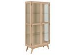 Vitrine ACTONA GROUP "Marte", beige (eiche, weiß pigmentiert), B:94cm H:192cm T:40cm, Holz teilmassiv, Schränke, Vitrine, ölbehandeltes Eiche Furnier, 2 Türen, klar Glas, 94x40x192 cm