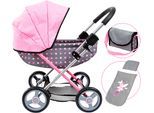 Puppenwagen BAYER "Cosy", grau mit fee, Puppenwagen, KinderB:34cm H:58cm T:63cm, Kunststoff, Metall, Stoff, Puppenwagen, mit Wickeltasche, B:34cm H:58cm T:63cm
