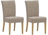 4-Fußstuhl HOME AFFAIRE "Queen Polsterstuhl", beige (castor 9163, eichefarben), B:47cm H:93cm T:64cm, Massivholz, Spanplatte, Stühle, 4-Fußstuhl, verschiedene Bezüge, Gestell Massivholz