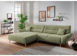 Ecksofa HOME AFFAIRE "Drago, elegant und zeitlos, komfortabel, Holzfuß, L-Form, Breite 290cm", grün, B:290cm H:81cm T:166cm, 100% Polyester, Sofas, Ecksofa, frei im Raum stellbar, inkl. 2 Zierkissen