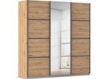 Kleiderschrank OTTO HOME "Mehrzweckschrank Aktenschrank Möbel Mietswohnung Schlafzimmer AVOLA", beige (eiche artisan, leisten graumetallic), B:203cm H:229cm T:62cm, Holzwerkstoff, Schränke, Kleiderschrank, Eiche Artisan, Leisten GRAUMETALLIC
