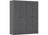 Kleiderschrank OTTO HOME "Mehrzweckschrank Aktenschrank Möbel Mietswohnung Schlafzimmer OTELI", grau (graumetallic), B:181cm H:210cm T:54cm, Holzwerkstoff, Schränke, Kleiderschrank, mit zusätzlichen Einlegeböden, optional mit Spiegel MADE IN GERMANY
