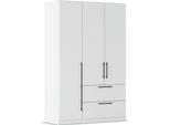 Kleiderschrank OTTO HOME "Mehrzweckschrank Aktenschrank Möbel Mietswohnung Schlafzimmer AVOLA", weiß (alpinweiß), B:136cm H:229cm T:54cm, Holzwerkstoff, Schränke, Kleiderschrank, mit hochwertigen Stangengriffen aus Metall in Schwarz MADE IN GERMANY