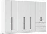 Kleiderschrank OTTO HOME "Mehrzweckschrank Aktenschrank Möbel Mietswohnung Schlafzimmer AVOLA", weiß (alpinweiß), B:315cm H:229cm T:54cm, Holzwerkstoff, Schränke, Kleiderschrank, mit hochwertigen Stangengriffen aus Metall in Schwarz MADE IN GERMANY