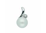 Kettenanhänger ADELIA´S "Perlenanhänger 925 Silber mit Zirkonia", silber, Schmuckanhänger, Damen, mit Zirkonia, Silber 925 (Sterlingsilber), Kettenanhänger, Silberanhänger Perle