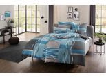 Bettwäsche OTTO HOME "Kelian", blau (petrol, grau), B/L: 155cm x 220cm, 1 Stk., 1 Stk., Polycotton recycelt, B/L: 80cm x 80cm, 2, Polycotton recycelt, Obermaterial: 50% Baumwolle, 50% Polyester, Bettwäsche, Bettwäsche, in verschiedenen Qualitäten, gemusterte Bettwäsche