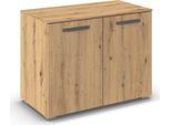 Sideboard OTTO HOME "Kommode Sideboard Türenkommode Schlafzimmerkommode OTELI", braun (eiche artisan), B:80cm H:61cm T:42cm, Holzwerkstoff, Sideboards, Sideboard, mit 2 Türen, Einlegeboden variabel einsetzbar MADE IN GERMANY