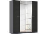 Kleiderschrank OTTO HOME "Mehrzweckschrank Aktenschrank Möbel Mietswohnung Schlafzimmer OTELI", grau (graumetallic, hochglanz effektgrau), B:181cm H:210cm T:54cm, Holzwerkstoff, Schränke, Kleiderschrank, mit zusätzlichen Einlegeböden, optional mit Spiegel MADE IN GERMANY