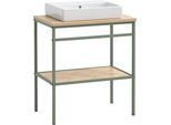 Waschtisch WELLTIME "Lorna, Waschtisch, melaminharzbeschichtet,Made in Germany, B: 30 cm", eiche hell, pistazie, B:70cm H:89,2cm T:45cm, Waschtische, Waschtisch, Solide Verarbeitung - Dieses Produkt ist in Deutschland gefertigt