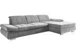 Ecksofa DIE PLANBAR "MP-IN17004 L-Form, Breite 331 cm, wahlweise weitere Funktionen", silber, B:331cm H:84cm T:124cm, 100% Polyester, Sofas, Ecksofa, Federkern-Polsterung, inkl. Sitztiefenverstellung