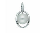 Kettenanhänger ADELIA´S "Perlenanhänger 925 Silber mit Zirkonia", silber, Schmuckanhänger, Damen, mit Zirkonia, Silber 925 (Sterlingsilber), Kettenanhänger, Silberanhänger Perle