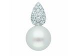 Kettenanhänger ADELIA´S "Perlenanhänger 925 Silber mit Zirkonia", silber, Schmuckanhänger, Damen, mit Zirkonia, Silber 925 (Sterlingsilber), Kettenanhänger, Silberanhänger Perle