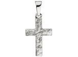 Kreuzanhänger JOBO "Anhänger Kreuz", silber (silber 925), Schmuckanhänger, Damen, Silber 925 (Sterlingsilber), 925 Silber gehämmert