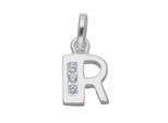 Namenskette ADELIA´S "Halskette - Namenskette mit Buchstabenanhänger R mit Zirkonia", silber, Halsketten, Damen, Silber 925 (Sterlingsilber), Schmuckset mit bis 45 cm stufenlos verstellbarer 925 Silber Halskette