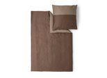Bettwäsche S.OLIVER "Satinbettwäsche s.Oliver", braun, B/L: 155cm x 220cm, 1 Stk., 1 Stk., Mako-Satin, B/L: 80cm x 80cm, 2 Stk., Mako-Satin, Obermaterial: 100% Baumwolle, Bettwäsche, Bettwäsche, im minimalistischen Wendedesign