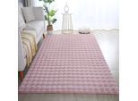 Hochflor-Teppich AYYILDIZ TEPPICHE "AMBIANCE 5110", rosa (rose), B:140cm H:25mm L:200cm, Polyester, Teppiche, Läufer / Besonders weich / Dicker Flor / Pflegeleicht
