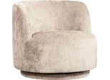Drehsessel WOOOD "Popular Chenille-Bezug mit Drehmechanismus H 72 x B 81 x T 80 cm", beige (natur), B:81cm H:72cm T:80cm, Sessel, Drehsessel, Tragkraft 100 kg, Maximale Verschleißfestigkeit, Kiefernholz-Multiplex