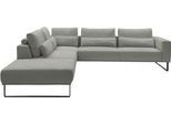 Ecksofa MUSTERRING "JustB PM100 Federkern & Kaltschaum, bequem, Breite 308cm, L-Form", grau (light, grau), B:308cm H:88cm T:200cm, 85% Polyester, 15% Viskose, Sofas, Ecksofa, mit Sitztiefenverstellung und Kissen, mit Metallkufe, Maße 290x308 cm