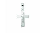 Kreuzkette ADELIA´S "Halskette - Kreuzkette mit Kreuz Anhänger mit Zirkonia aus 925", silber, Halsketten, Damen, Silber 925 (Sterlingsilber), Kreuzkette, Schmuckset mit bis 45 cm stufenlos verstellbarer 925 Silber Halskette