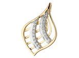 Kettenanhänger JOBO "Anhänger mit 18 Zirkonia", gelb (gelbgold 375, weiß), Schmuckanhänger, Damen, Gelbgold 375, Kettenanhänger, 9 Karat 375 Gold bicolor