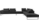 Ecksofa MUSTERRING "JustB PM100 bequem, modern, elegant und viel Platz, bodenfrei", schwarz, B:308cm H:88cm T:290cm, 85% Polyester, 15% Viskose, Sofas, Ecksofa, mit Zwischenhocker, wahlweise mit Funktion und Kissen, Maße 290 x 398
