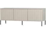 Sideboard WOOOD "New Gravure FSC Mix holz mit Druckmechanismus H 56 x B 150 x T 44 cm", staub, B:150cm H:56cm T:44cm, FSC-zertifiziertes teilmassives Holz, Sideboards, Sideboard, Kiefernholz, Kabelöffnung, Tragkraft höhenverstellbare boden 10 kg