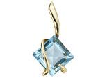 Kettenanhänger JOBO "Anhänger eckig 19,8 mm", gelb (blau, hellblau), Schmuckanhänger, Damen, Gelbgold 375, Kettenanhänger, 9 Karat 375 Gold mit Edeltopas