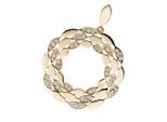 Kettenanhänger JOBO "Anhänger 26 mm mit 48 Zirkonia", gold (gelbgold 333, weiß), Schmuckanhänger, Damen, Gelbgold 333, Kettenanhänger, 8 Karat 333 Gold