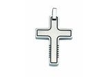 Kreuzkette ADELIA´S "Halskette - Herren Edelstahl Kreuzkette mit Kreuz Anhänger aus", silber, Halsketten, Herren, Edelstahl, Kreuzkette, Schmuckset mit bis 45 cm stufenlos verstellbarer 925 Silber Halskette