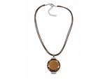 Kette mit Anhänger "Caserta", Damen, Gr. onesize, Glas, braun, COLLEZIONE ALESSANDRO, Basic, Halsketten, runder Anhänger
