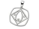 Kettenanhänger JOBO "Fantasie Anhänger 25 mm", silber 925, weiß, Schmuckanhänger, Damen, Silber 925 (Sterlingsilber), Kettenanhänger, 925 Silber rhodiniert mit 3 Zirkonia