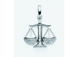 Kette mit Anhänger ADELIA´S "925 Silber Sternzeichen Anhänger Waage mit Zirkonia", silber, Halsketten, Damen, Silber 925 (Sterlingsilber), Schmuckset - Set mit Halskette