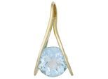 Kettenanhänger JOBO "Anhänger Goldanhänger 20 mm", blau (hellblau, hellblau), Schmuckanhänger, Damen, Gelbgold 375, Kettenanhänger, 9 Karat 375 Gold mit Blautopas