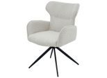 Livetastic , Schwarz, Beige , Metall, Textil , 57x86x64 cm , Sitzfläche 360° drehbar, inklusive Armlehnen ,