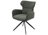 Livetastic , Grün, Schwarz , Metall, Textil , 57x86x64 cm , Sitzfläche 360° drehbar, inklusive Armlehnen ,