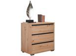 Carryhome Kommode, Anthrazit, Eiche, Kunststoff, 3 Schublade(n) Schubladen, 80x79x48 cm, Beimöbel erhältlich, stehend, Wohnzimmer, Kommoden & Sideboards, Kommoden