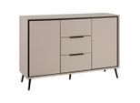Livetastic Kommode, Schwarz, Sand, Kunststoff, 4 Fächer, 3 Schublade(n) Schubladen, 135x90x38 cm, Wohnzimmer, Kommoden & Sideboards, Kommoden