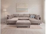 Wohnlandschaft OTTO HOME "Antonia U-Form, B: 298 cm", beige (taupe), B:298cm H:86cm T:184cm, 100%Polyester, Sofas, Wohnlandschaft, Wohnlandschaft, Rückenkissen, 2 ottomane, Komfortablem Bonnelfederkern