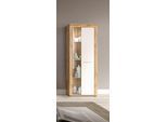 Vitrine OTTO HOME "AOSTA, Höhe 159 cm, 1 Tür (li/re), 2 Glasböden, 4 Fächer", weiß (wotan eiche nachbildung, weiß), B:60cm H:159cm T:35cm, FSC-zertifizierter Holzwerkstoff, Schränke, Vitrine, Standvitrine, Glasvitrine, Showcase, Vitrinenschrank, Wohnzimmer