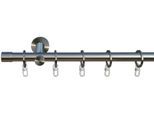 Gardinenstange INDEKO "Linz", edelstahl, optik, L:430cm Ø:16mm, Eisen, Gardinenstangen, Gardinenstange, Komplett-Set inkl. Ringen,Faltenlegehaken und Montagematerial