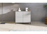 Kommode BORCHARDT MÖBEL "Haama, Sideboard mit Metallfüßen, Push-to-open-Technik, Breite 93 cm", beige (kaschmir), B:93cm H:80cm T:35cm, Holzwerkstoff, Sideboards, Kommode, Drucköffner (Push-To-Open), höhenverstellbarer Einlegeboden